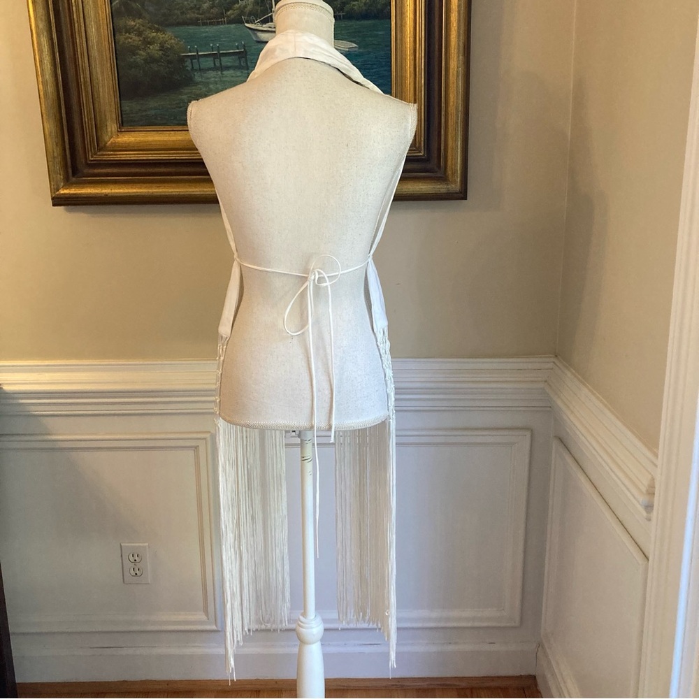 ZARA White Linen Macrame Eonen Backless Halter Top NWT - Picture 8 of 16